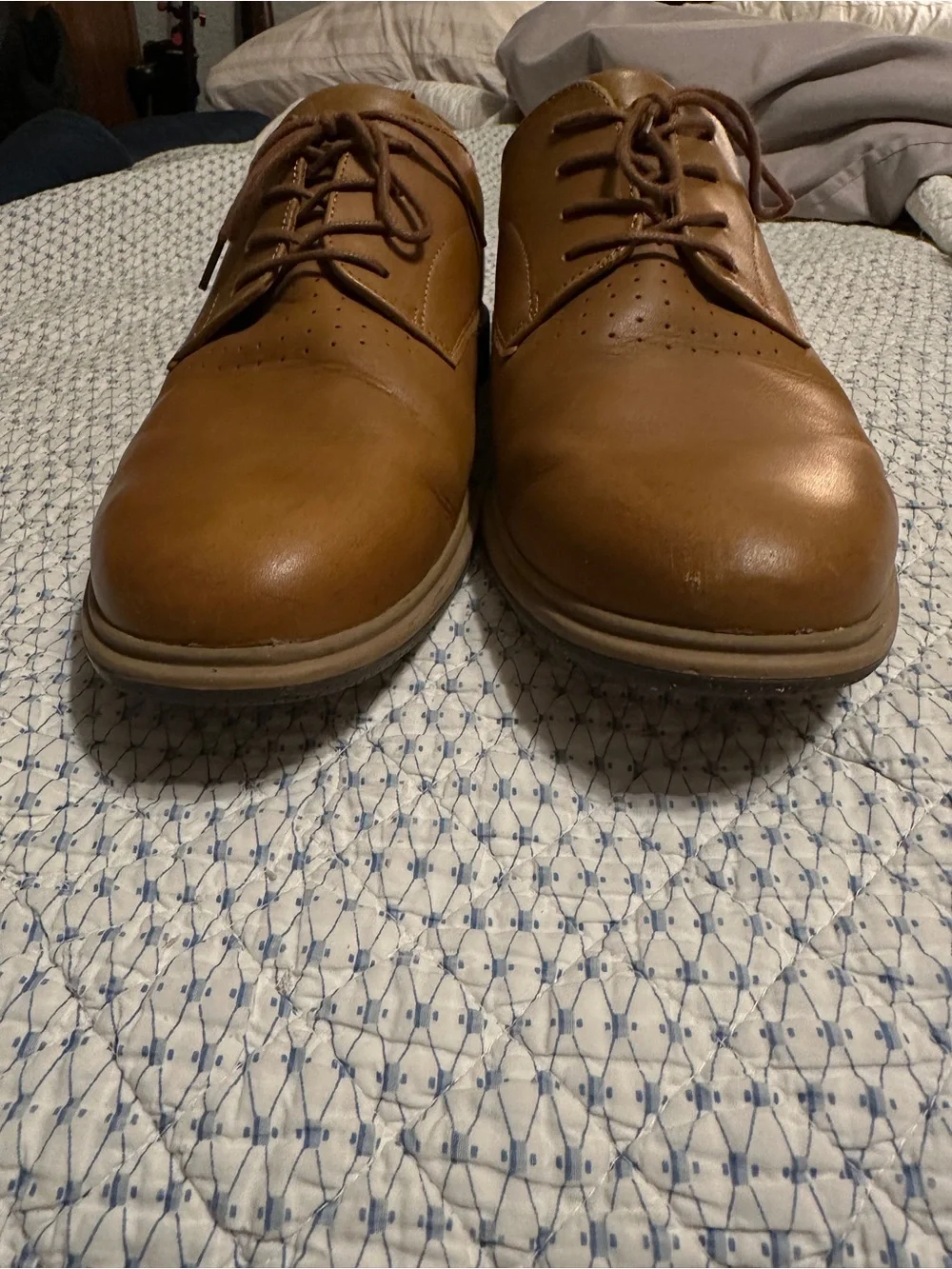 Amberjack Men’s The Original Full Grain Leather Dress Shoes Honey Tan Size 13